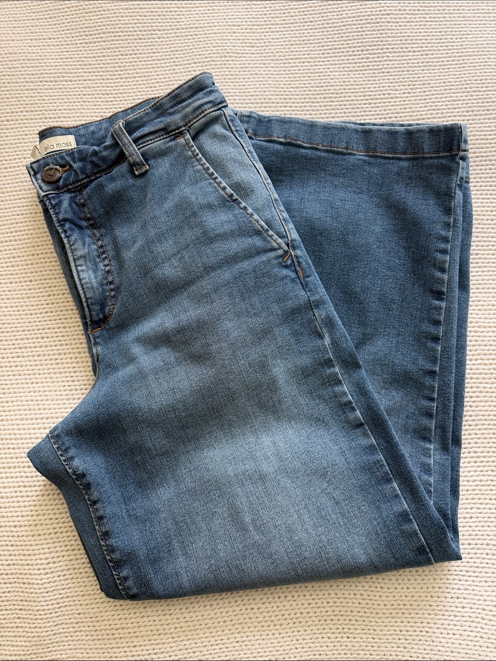 Ella Moss Women's Blue Cropped Wide Leg Jeans